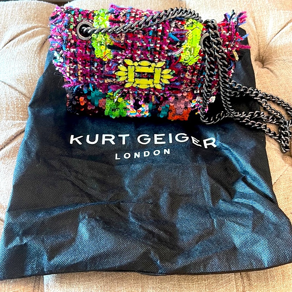 KURT GEIGER- New,, Multi color cross body bag. Perfect for any occasion!